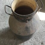 Metal bin, antique vat, old hogsheads, greek milk vat, vintage scot