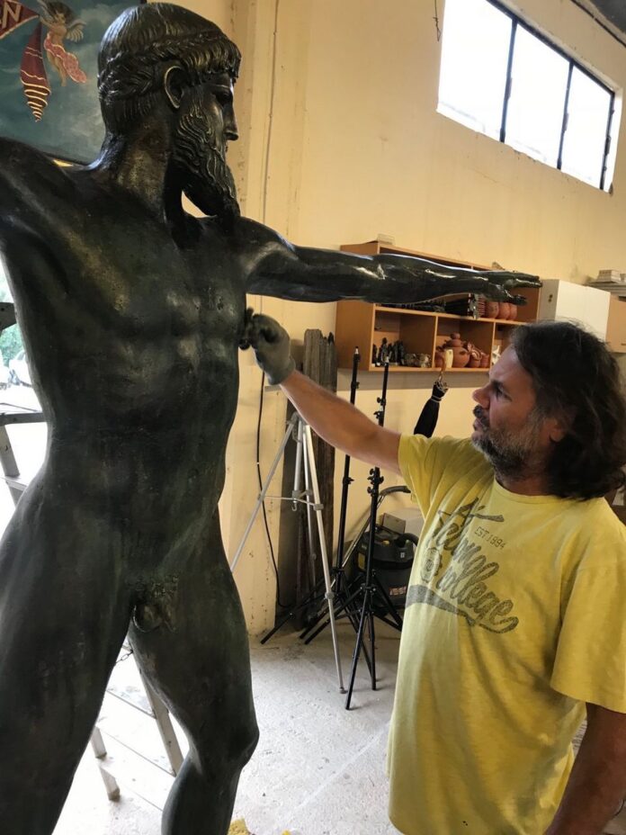Poseidon bronze statue