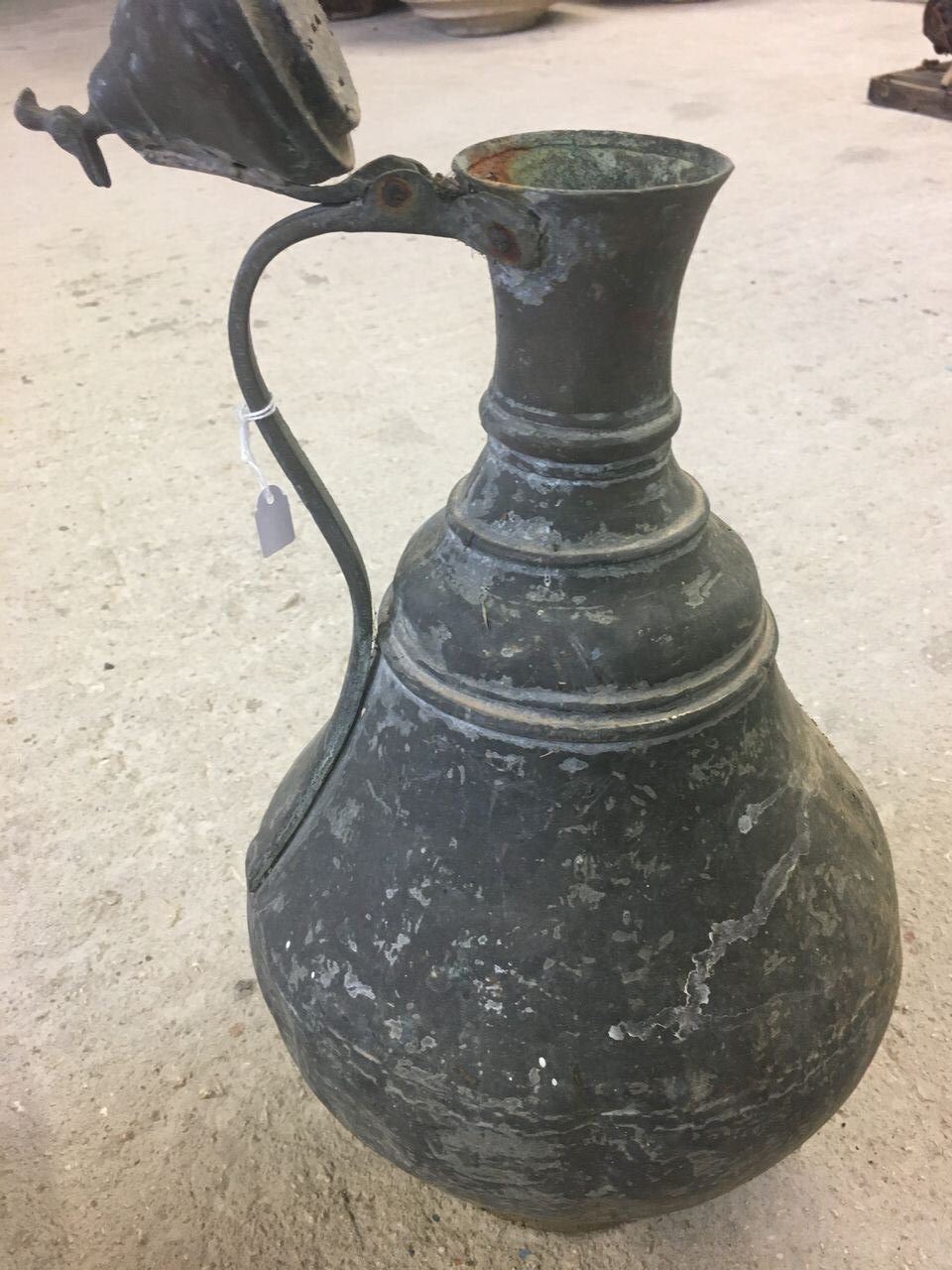 Vase, pot old bronze greek utensil