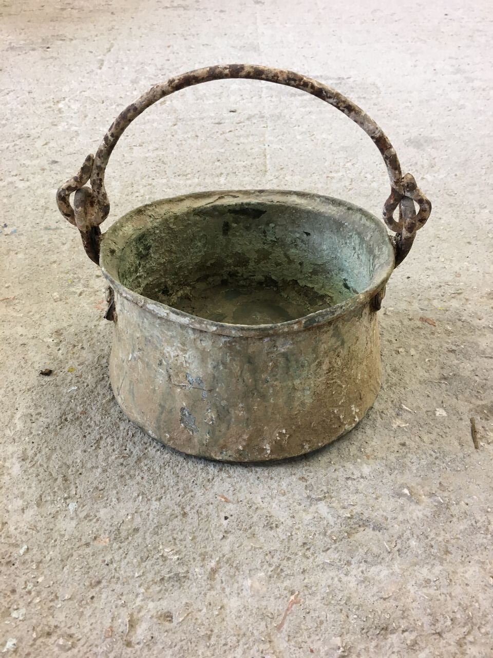 Cauldron, old greek copper utensil, vintage decoration