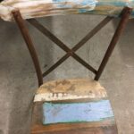 Chairs, arm chairs metal and greek old wood