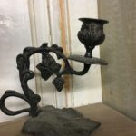 old greek bronze candle