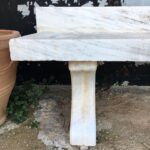 marble bench, greek old white marble