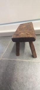 old wooden stool ,very small in size ,handmade, rare piece