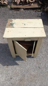 old small wooden cupboard, cabinet, handmade , with 2 wooden locks