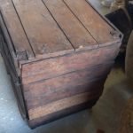 Old wooden cupboard , cabinet , with 2 doors ,metal hinges and a wooden latch ,handmade