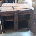 Old wooden cupboard , cabinet , with 2 doors ,metal hinges and a wooden latch ,handmade