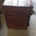 Old wooden cupboard , cabinet , with 2 doors ,metal hinges and a wooden latch ,handmade