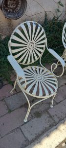 chair, arm chair metal fer forge, old, vintage, hand made