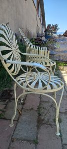chair, arm chair metal fer forge, old, vintage, hand made