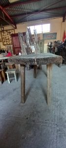 table from old ,reclaimed wood, old cutting bench- workbench, side table, industrial design furniture, handmade, antique, vintage