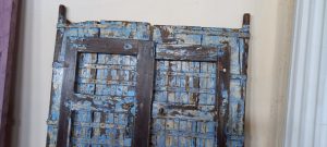 pair of old wooden door, dimensions height 206cms,length  115cms, width 10cms,...old wooden Tibetan doors , restored, in a soft blue color, handmade, can be used or can be just used for decoration