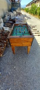 Old football table, old wooden game, fully functional