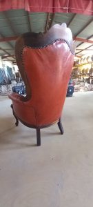 old leather armchairs with soft red leather and hand made frame , in excellent condition, handmade, vintage, antiques, old,