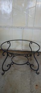 old iron round dining table, iron terrace-veranda-garden, handmade iron table heavily built, vintage furniture