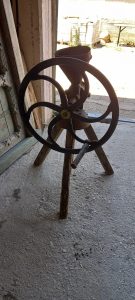 old farming equipment, antique farming tools, in wood or iron, plows-ploughs, machinery for raisins, tobacco, olive oil , corn, grain, moved by hand or foot, handmade, restored or not