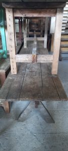 old very long wooden tables, 4 meter long (157 inches), work benches-work tables from very long wooden boards, table that can sit a large number of people, handmade, worktable, industrial design, vintage
